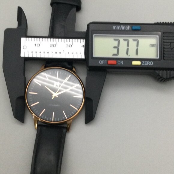 MVMT Santa Monica Watch Women 38mm Rose Gold Tone Black Dial Leather Band main image 12